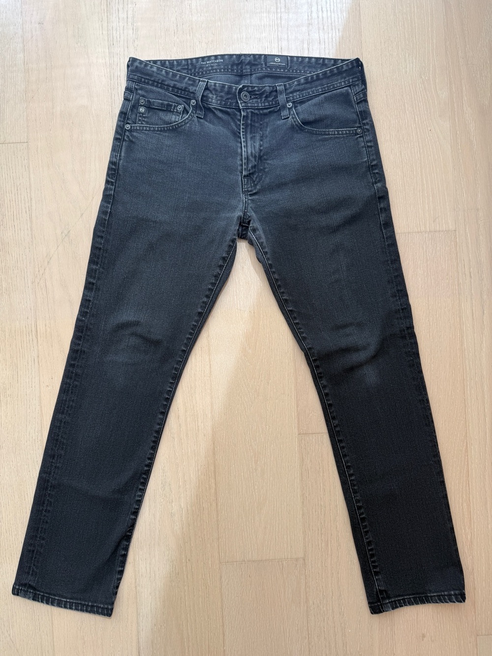 AG Matchbox Slim Straight Fit Men's Jeans in Washed Black (Deep Pitch) 31x30
